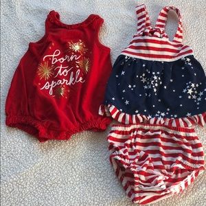 Car & Jack 4th of July 3-6 month outfits